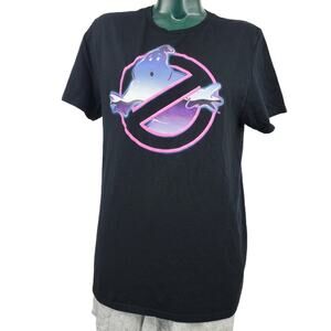 Ghostbusters Graphic T Shirt Black Cotton Short Sleeve Round Neck Men's M 1943
